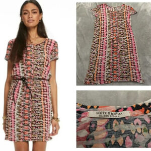 Scotch & Soda Women's Straight Fit Printed T-Shirt Dress - 21201